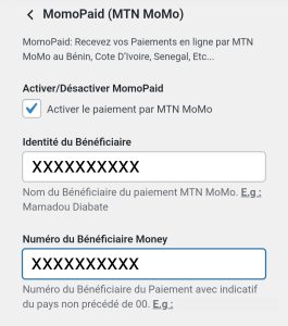 MomoPaid Vendor Settings