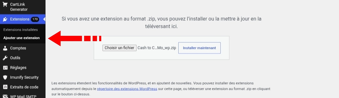 Ajouter une extension