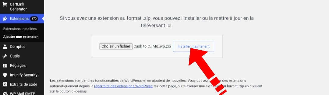 Téléverser le plugin
